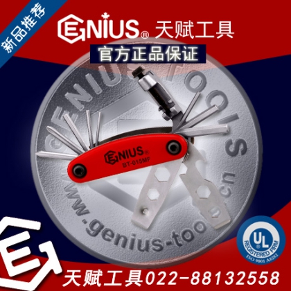 GENIUS天赋工具15件套多功能折叠扳手组内六角6角扳手组BT-015MF